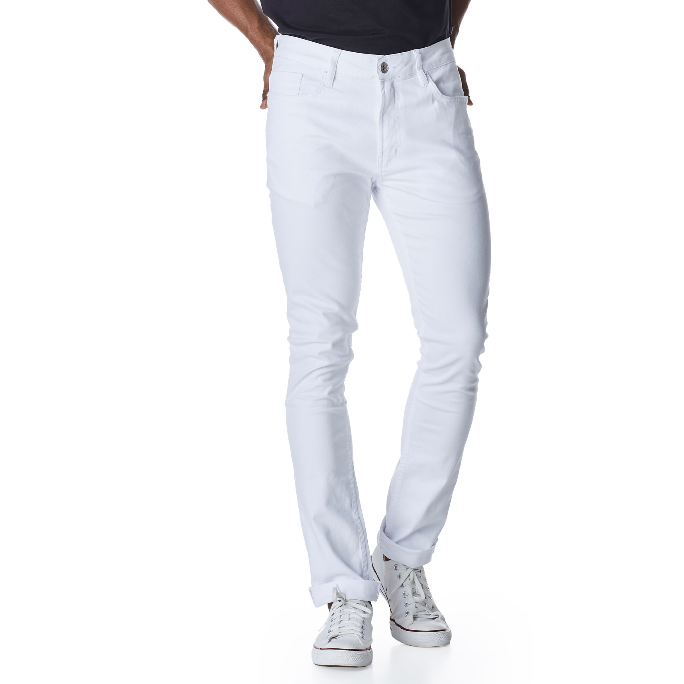 Calca-Masculina-Jeans-Slim-Basica-Branca-Convicto Calca-Masculina-Jeans-Slim-Basica-Branca-Convicto